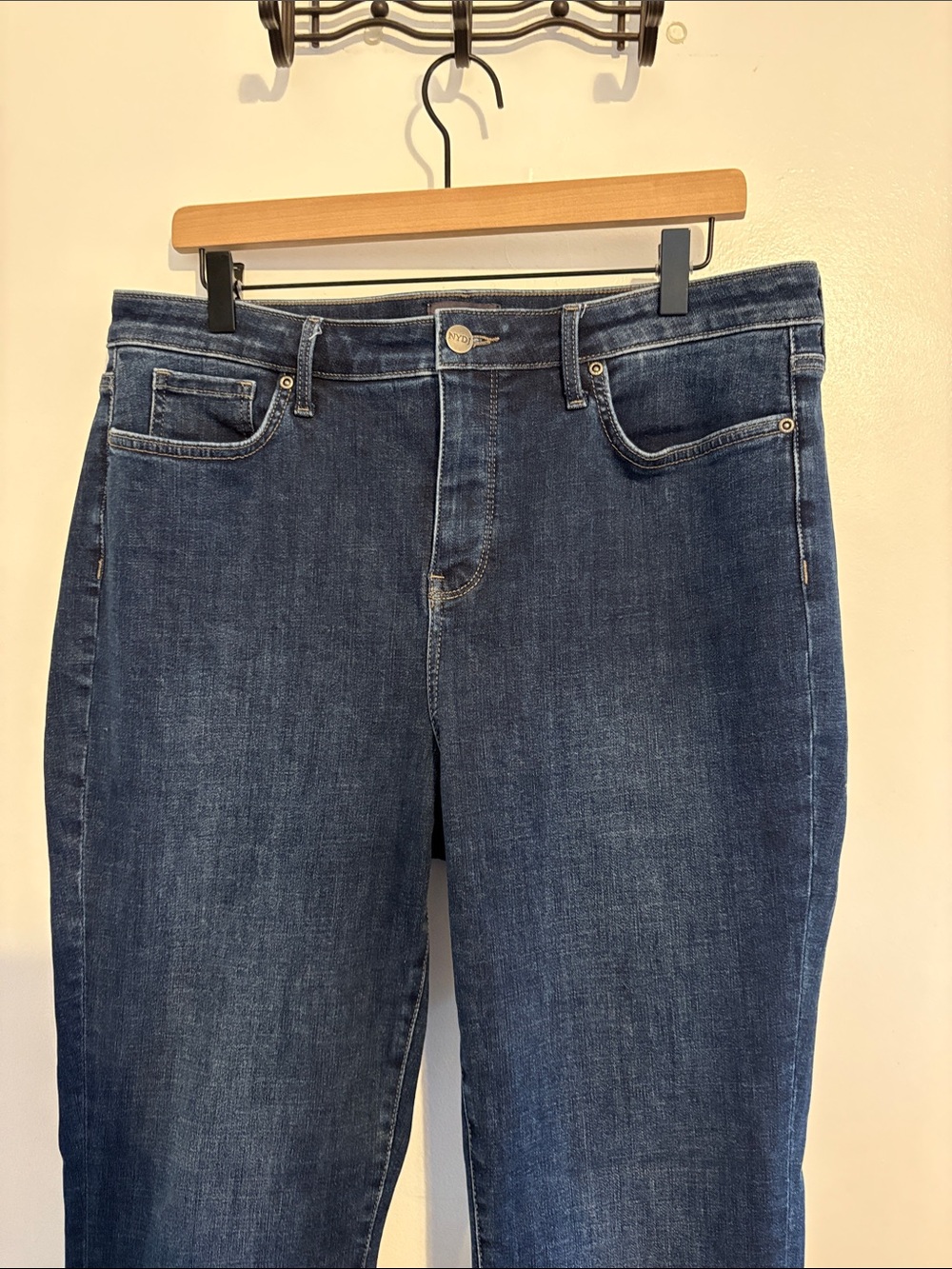 NYDJ Sheri Slim Straight High Rise Jeans 14 - Picture 2 of 7